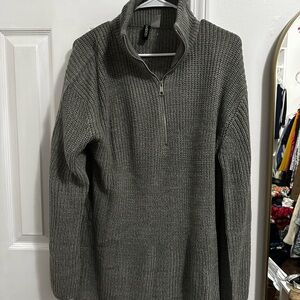Gray Half-Zip Sweater
